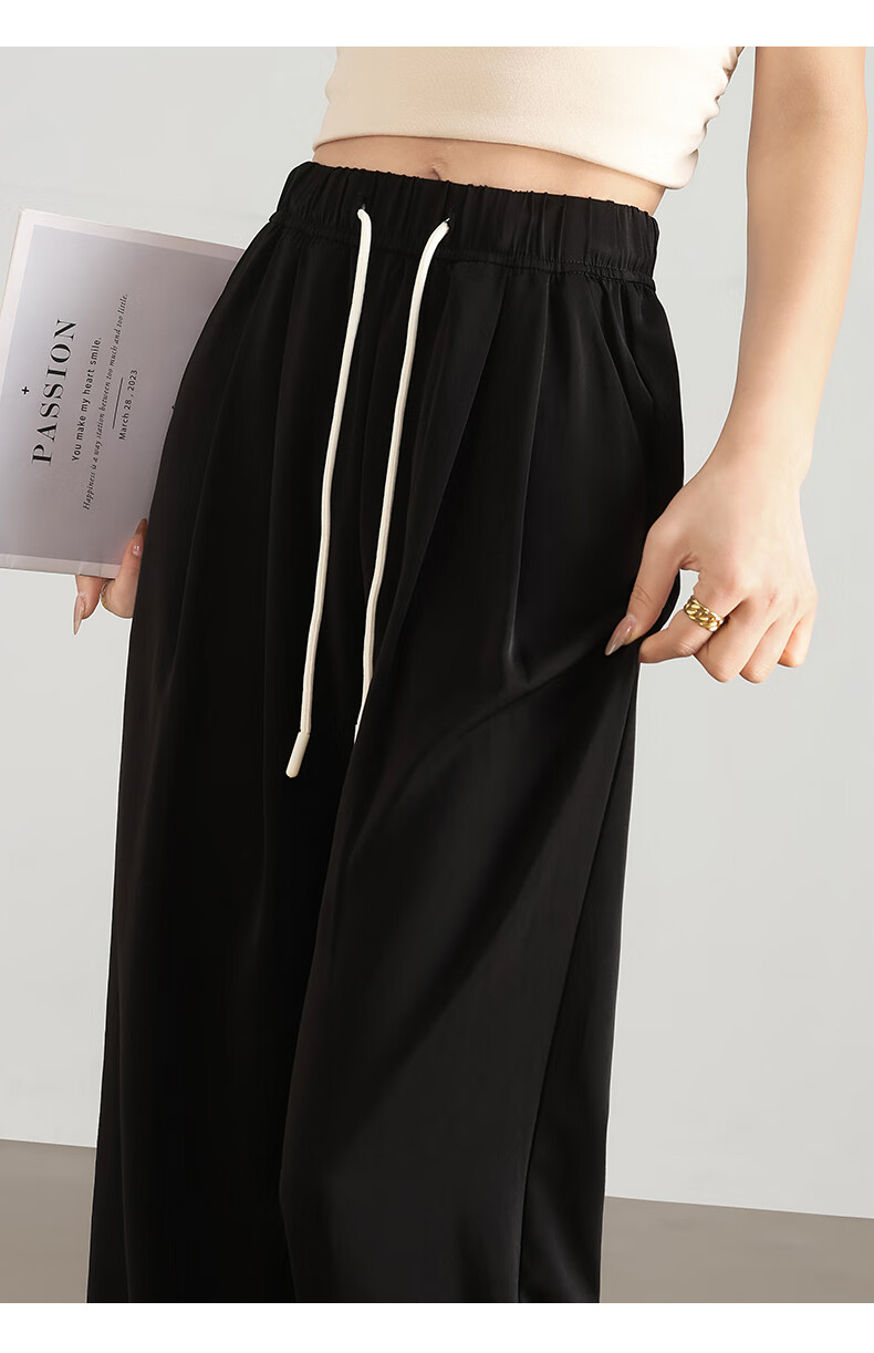 BOPRUIEY Thin Ice Silk Casual Pants for Women, Summer 2026 Trendiest Style, Breathable Draping Straight-Leg High-Waisted Wide-Leg Trousers 17