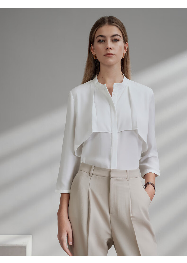 G2000 Textured Draped Casual 3/4 Sleeve Shirt Spring Summer Mall Edition Mint 36 13