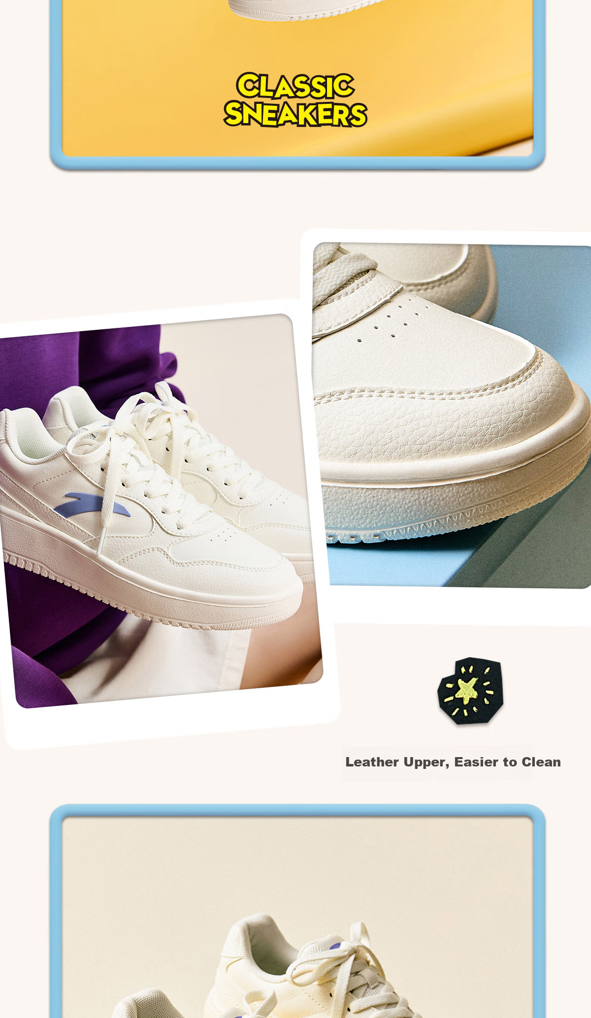 ANTA Lightweight | Skateboard Shoes, Lightweight And Flexible Women's Shoes, Summer Breathable Couple's White Sneakers, Thick-Soled Wear-Resistant Height-Increasing Casual Shoes 7