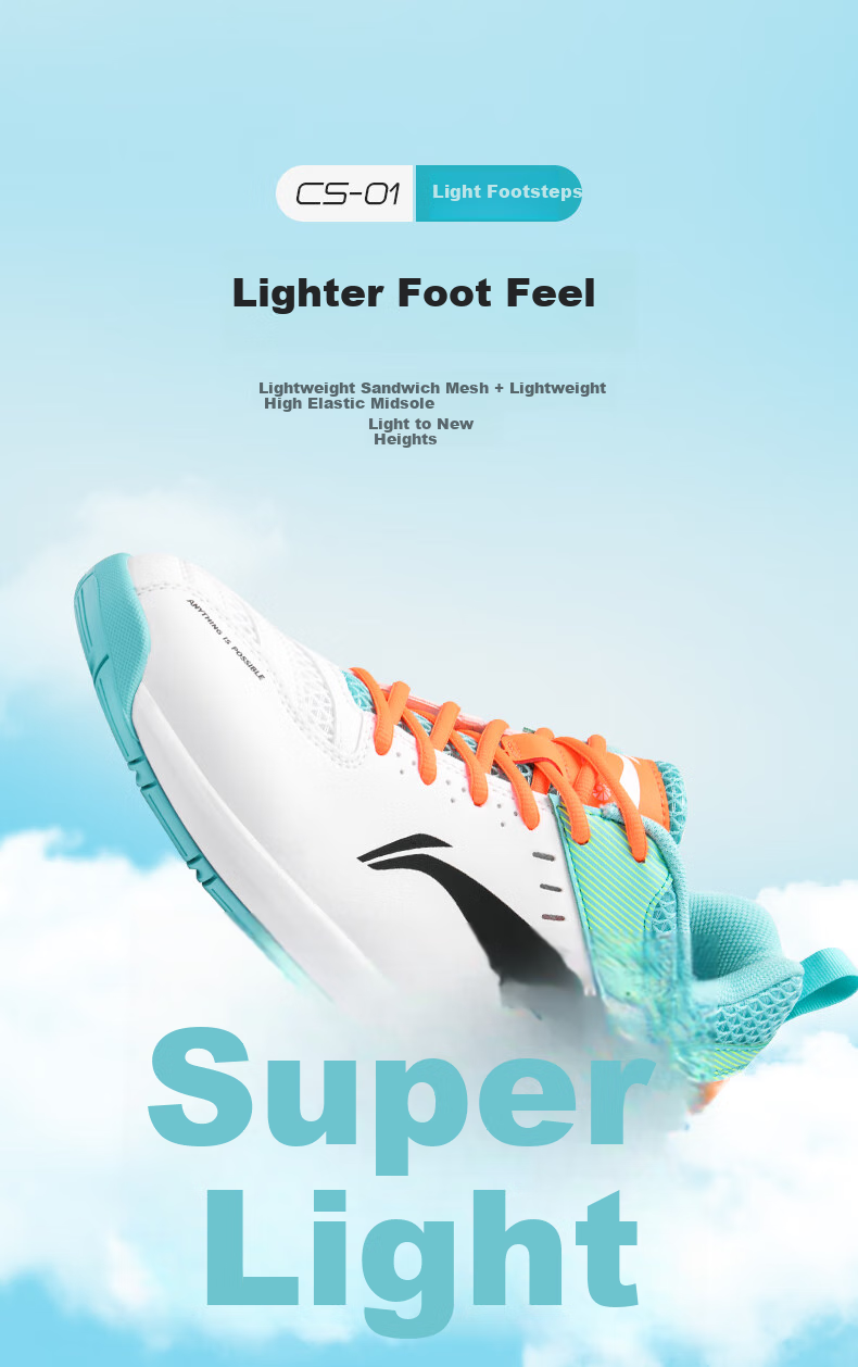 Li-Ning Badminton Shoes for Men And Women, Rocket Shoes 1.0, Competition And Training Shoes, Table Tennis And Tennis Shoes, Low-Profile Flying Shoes 10