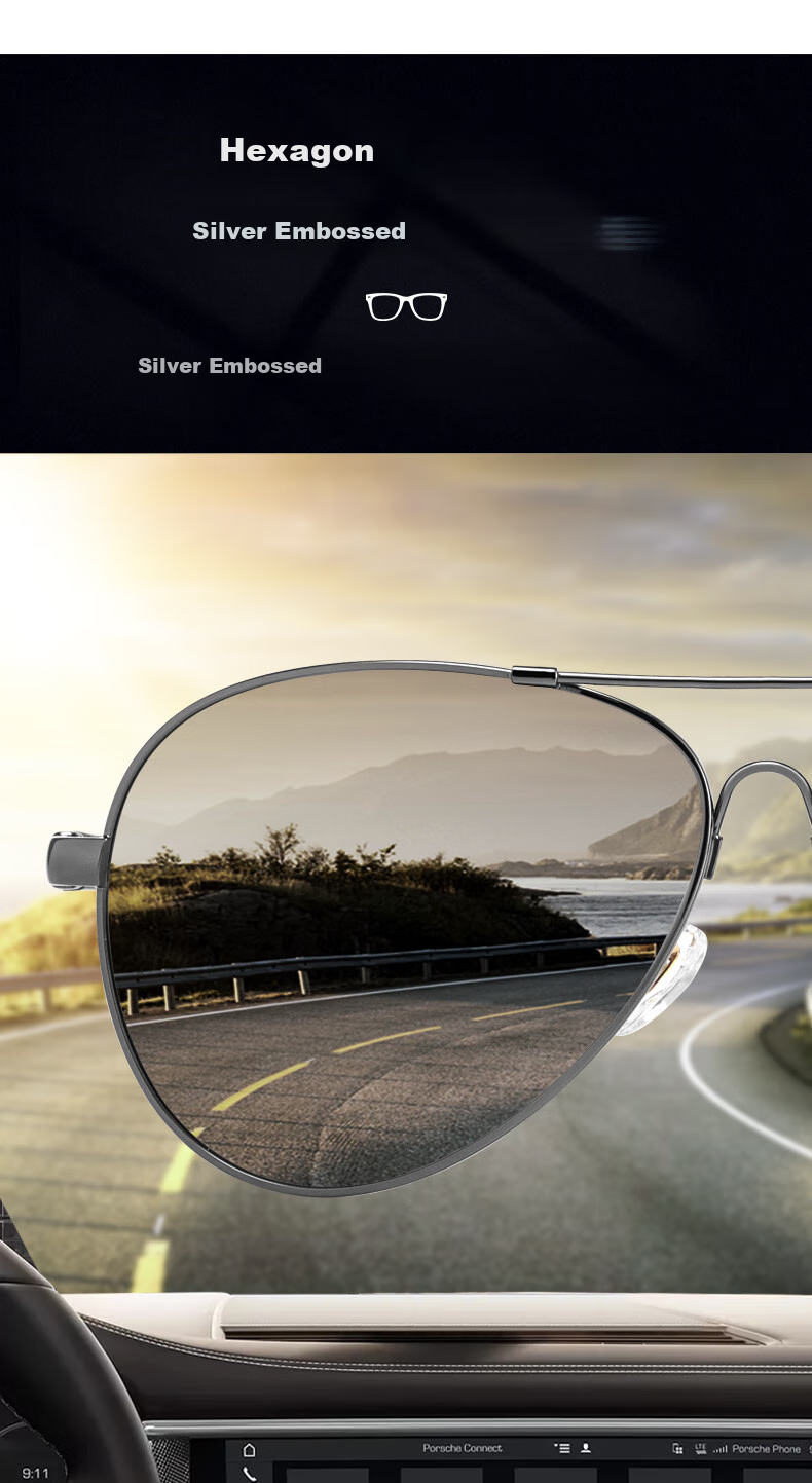 CAPONI High-Definition Polarized Sunglasses for Men, Driving-Specific Sunglasses, UV Protection, Sun Protection Glasses, Aviator Style 4