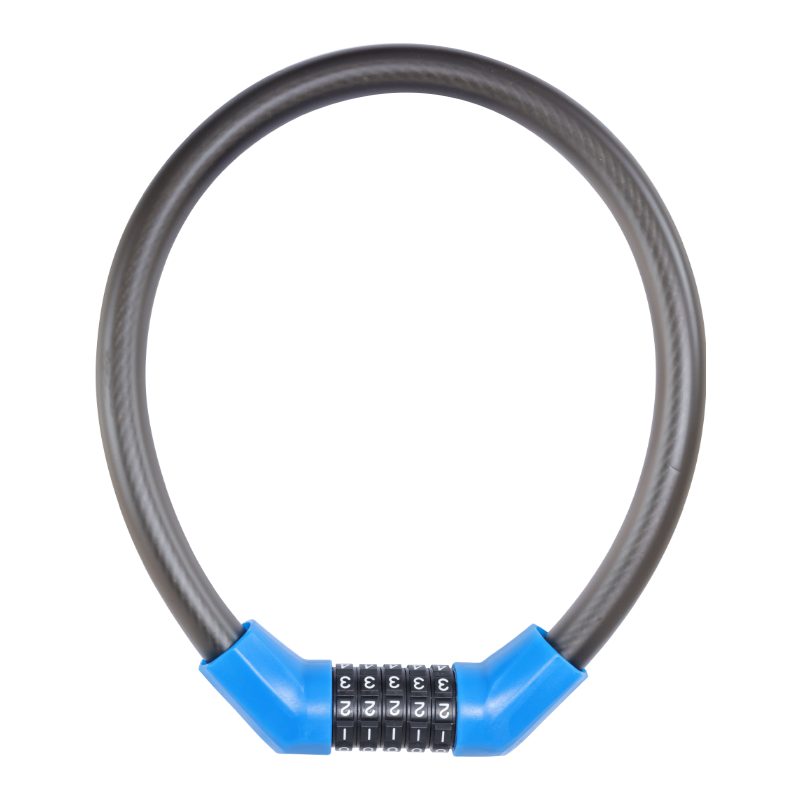 FOREVER Mountain Bike Lock, Anti-Theft Lock, Electric Bicycle Circular Steel Cable Lock, Thickened Combination Lock, 65cm, Blue