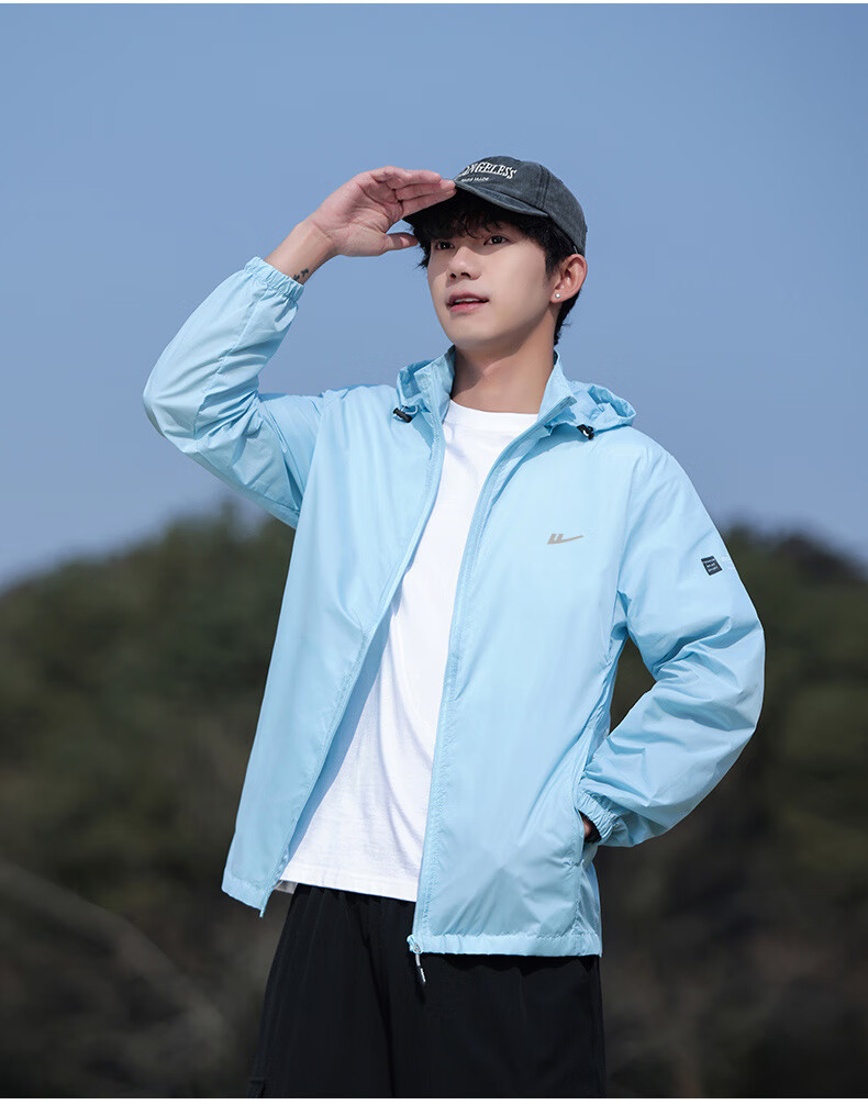 Huili Sun Protection Jacket for Men, Summer Breathable Sunshade UV Protection Coat, Outdoor Sun Protection Outerwear 15