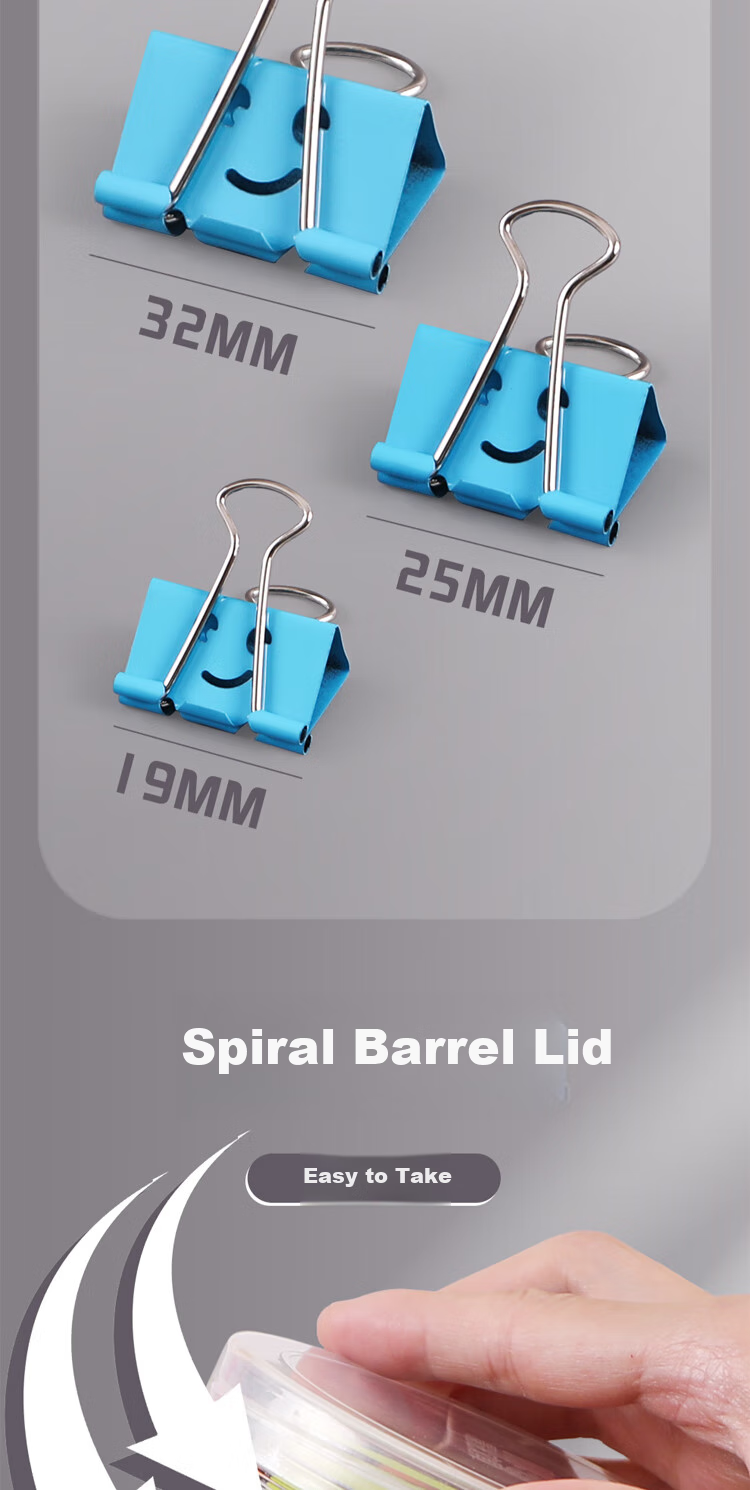 M&G Long Tail Clips, Colorful Cute Smiley Faces, 25mm, 48 Pieces/jar, Small Metal Binder Clips, Office Supplies, Paper Clips, ABS92703, Single Box Packaging 2