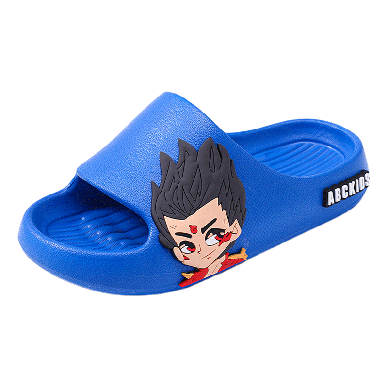 ABC KIDS Children's Summer Slippers Boys Girls Home Outdoor Flip Flops Aobing Nezha 8641 Navy Blue Size 26-27