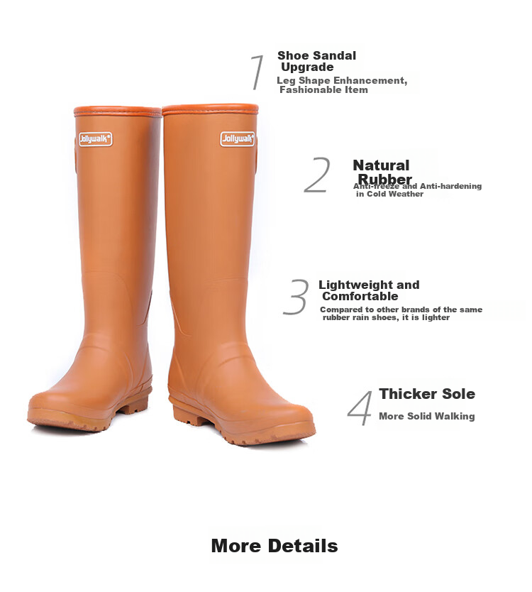 Jolly Walk Women's Fashion Boots, High-Top Boots, Non-Slip Rain Boots, Waterproof Rain Boots, Riding Boots JW113 Black 39 3