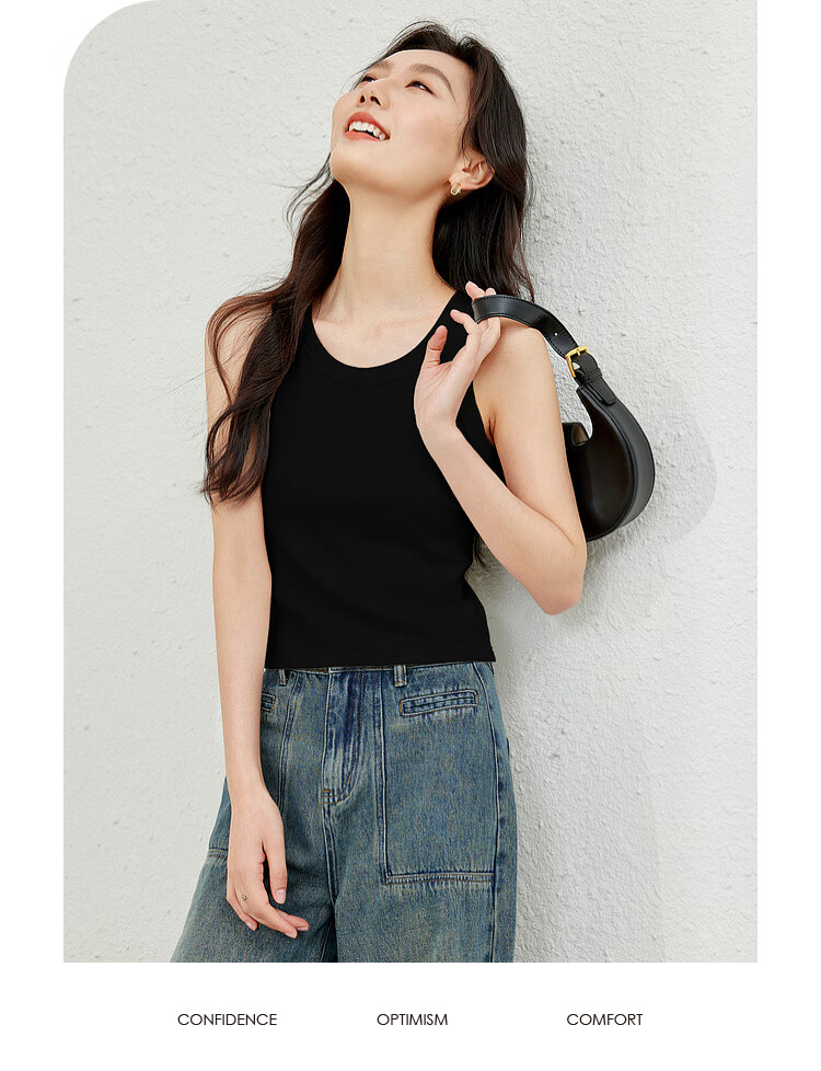 Fansiman White Tank Top Women's Inner Wear 2026 Summer Outerwear Slim Knit Top Apricot L 12