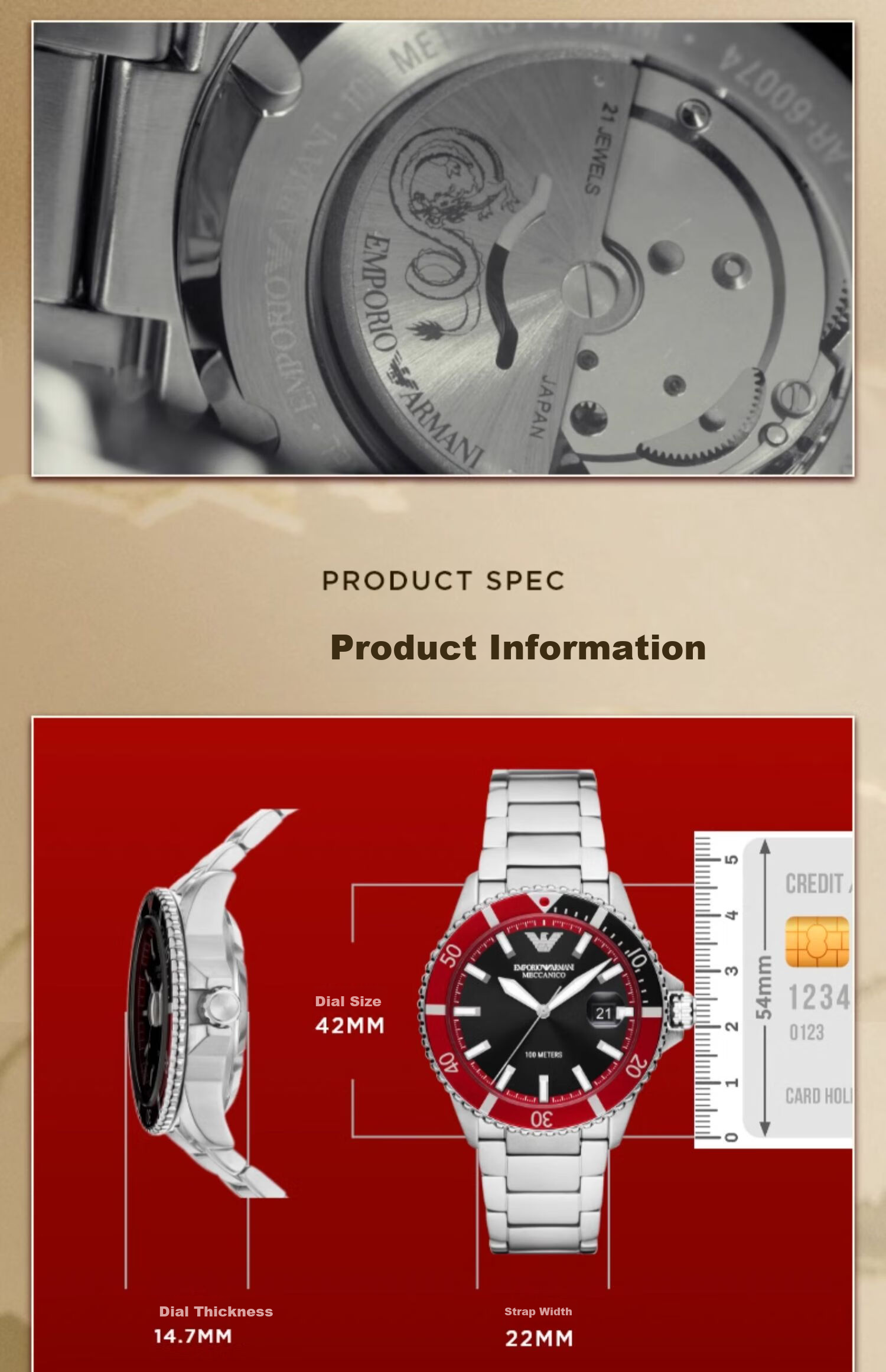 EMPORIO ARMANI Men's Water Ghost Series Watch, Cool Mechanical Watch for Birthday Gift to Boyfriend AR60074 4