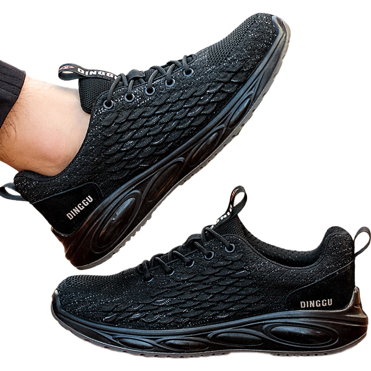 Dinggu Safety Shoes for Men, All-Season Lightweight, Anti-Smashing, Anti-Puncture Steel Toe Work Boots for Construction Sites JD1200hei38