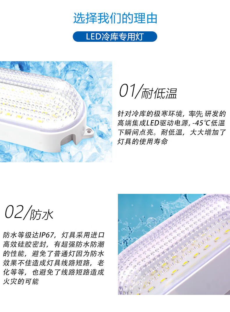 Hanyiwei LED Tri-proof Light Cold Storage Lamp HYW-FC1 Waterproof Moisture-proof Fog-proof Round Lighting Explosion-proof Cover Warehouse Cold Storage Special Lighting 6