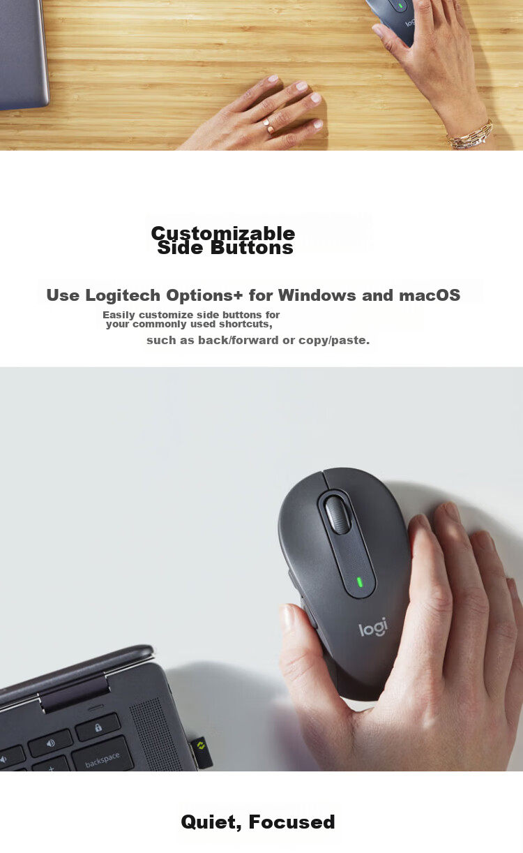 Logitech MK650 Enterprise-Grade Wireless Bluetooth Office Keyboard And Mouse Set, Full-Size Wireless Keyboard Design, Premium Series with Bolt Wireless Receiver [Order Bonus] 4
