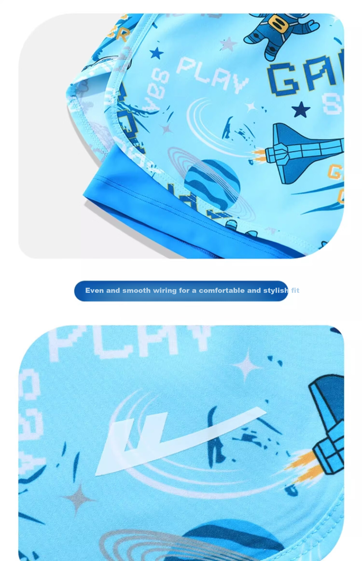 Huili Boys' Quick-Dry Swimming Trunks, Summer Double-Layer Anti-Embarrassment Swimwear for Older Children, Model 54015, Blue, Size 135 16