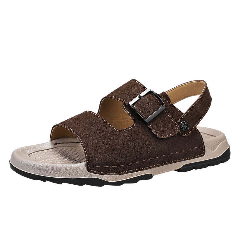 Bull Family Men's Summer Sandals Breathable Versatile Beach Shoes Thick Sole Durable Birkenstock Retro Casual Slippers