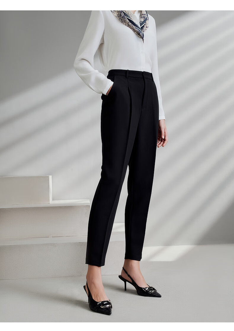 G2000 Multi-Dimensional Elastic/Tapered Pants/Mall-Matching Women's Clothing for Spring And Summer, Comfortable Versatile Casual Pants, Gray-Brown, Size 38 4