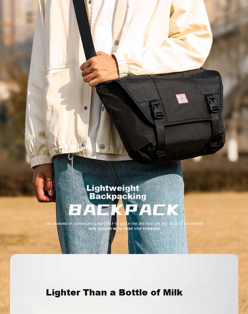 361° Large Capacity Shoulder Bag Crossbody Bag for Men And Women, Student Couple Casual Sports Outdoor Small Backpack Messenger Bag, Black 6