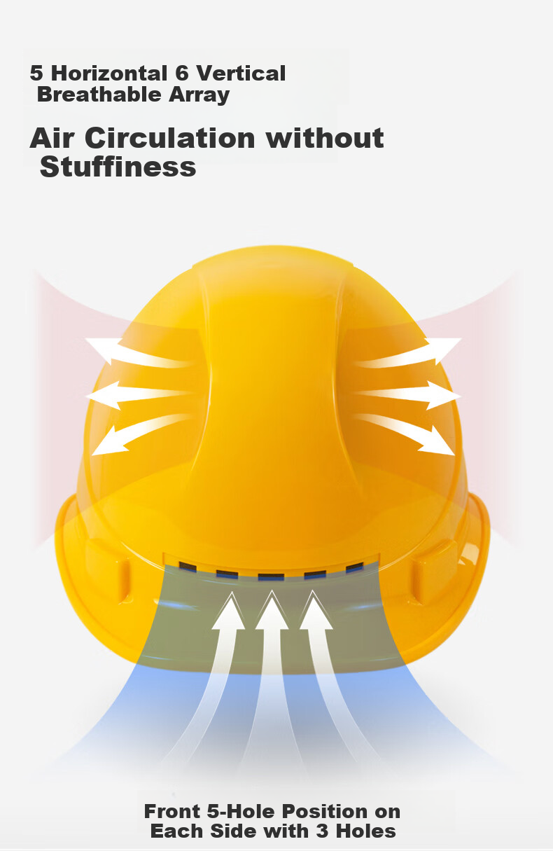 Haosikepu Safety Helmet, Yellow V-Shaped Breathable, 1 Piece, National Standard ABS Construction Site Anti-Smashing Thickened Safety Helmet 7