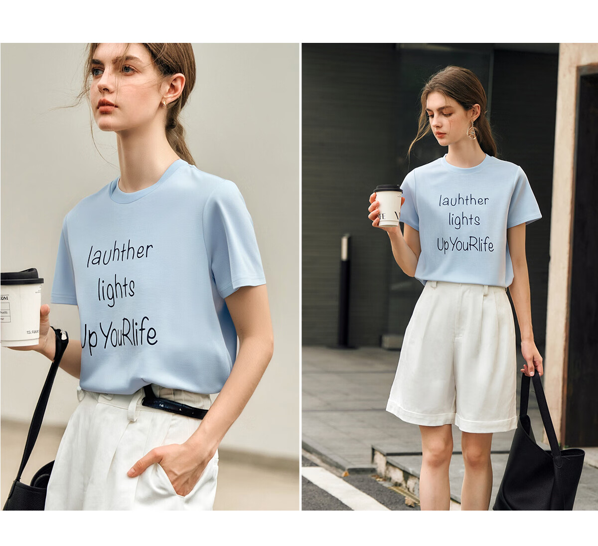 Oulain Letter Print Short-Sleeve T-Shirt, Women's Versatile Loose Casual Round Neck Top, Purple, S 37