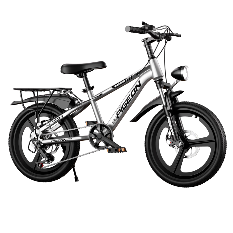 FG FLYING PIGEON Children's Bicycle for Ages 6-12 Youth Bike, Boys And Girls Student Lightweight Mountain Bike, Silver 20-Inch with Gears