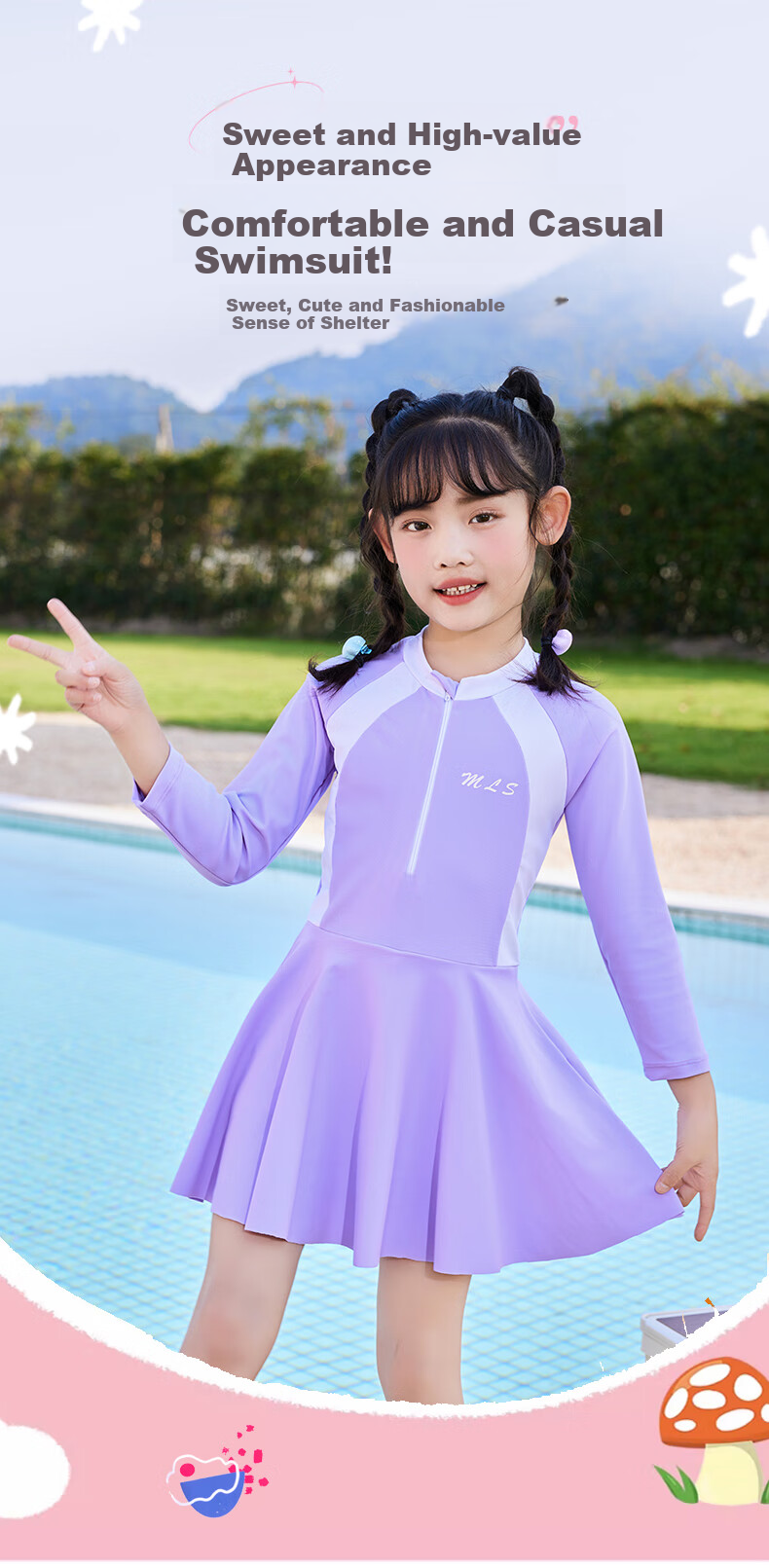 LangSha New Girls' Swimsuit One-Piece Sports Swimwear for Teenagers And Older Children, Professional Training Swimwear for Students 1