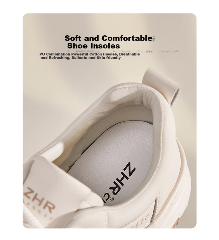 ZHR White Sneakers for Women, Summer Mesh Breathable Shoes, Thick-Soled Heightening Lightweight Skateboard Shoes for Women, AH516E, Beige, Size 37 9