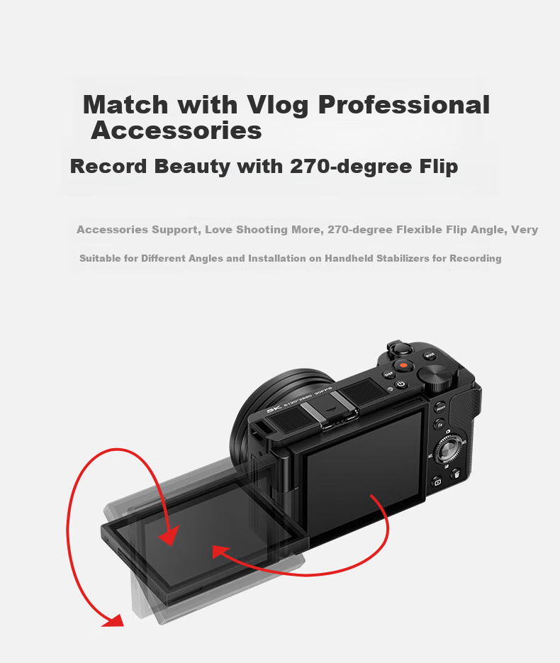 ORDRO 5K Optical Zoom Digital Camera with Intelligent Beauty CCD, Mirrorless Camera for Live Streaming, Vlog, Entry-Level Precise Focus, Student Video Recording, DSLR Camera, Compact And Portable 19