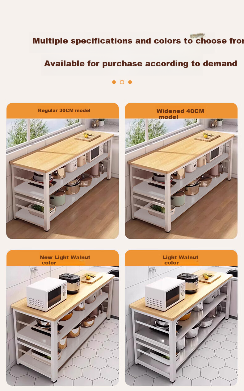 Quanpinwu Kitchen Storage Rack, Floor-Standing Multifunctional Cutting Table, Multi-Layer Sideboard, Cookware Storage Cabinet, Narrow Cupboard, 24 17