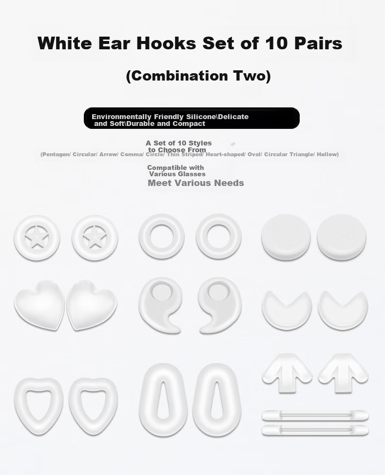SooGree Eyeglass Temple Anti-Slip Silicone Ear Hooks, Replacement Accessories for Glasses, Anti-Drop Ear Support Fixing Device 25