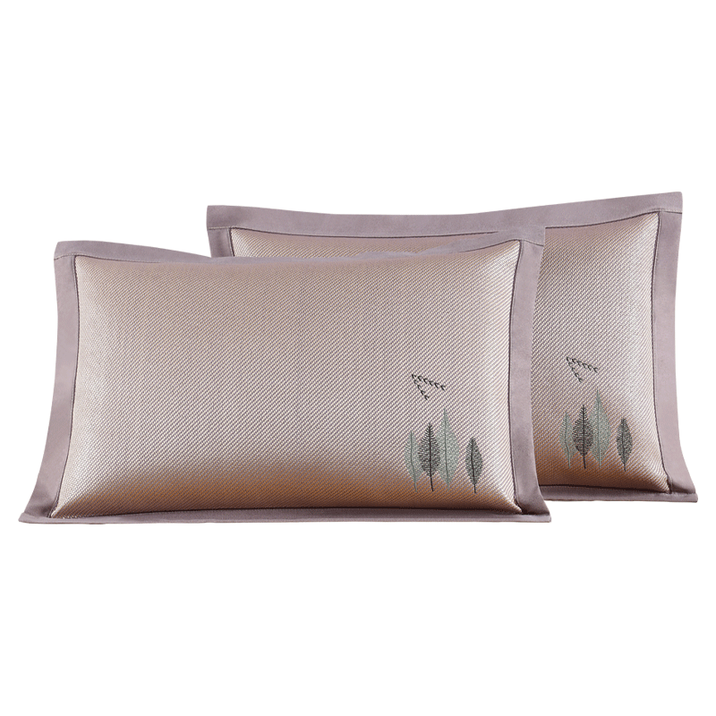 Hengyuanxiang Ice Silk Rattan Pillowcase, Summer Cooling Mat Pillowcase, Double Pillow Cover, Set of Two