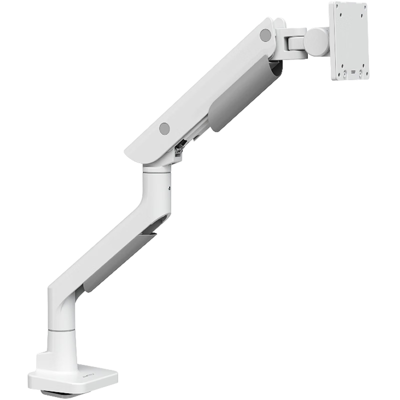 Brateck Beihu Monitor Stand, Mechanical Arm, Computer Stand Desktop Clamp Base, Heavy-Duty Screen Riser E690 White 24-55 Inch, Suspended Arm
