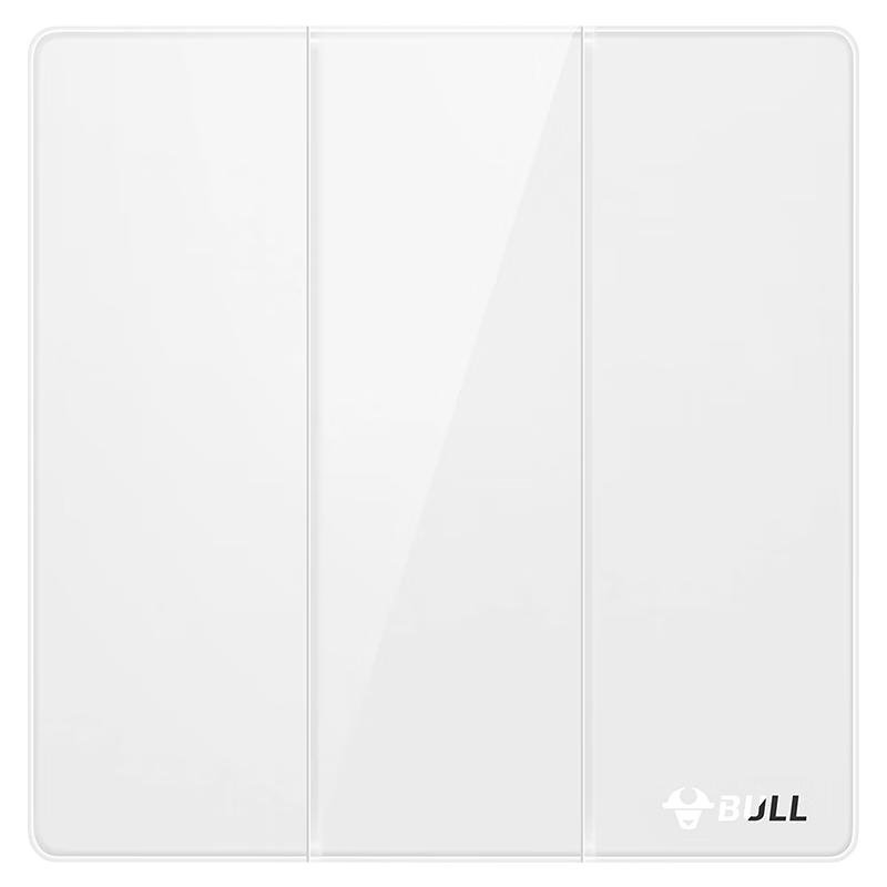 BULL Vintage Switch Socket Acrylic Ultra-thin Panel Three-gang Double Control Large Panel Switch G70K312A Pearl White