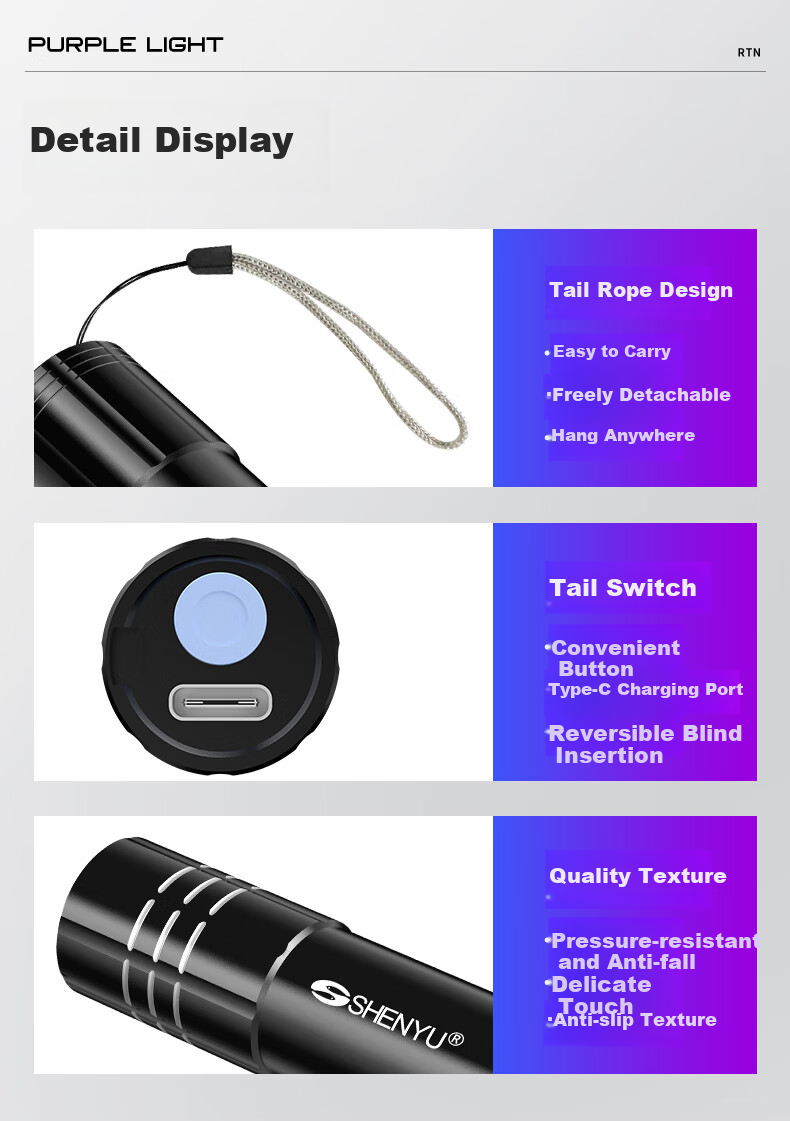 SHENYU Ultraviolet Fluorescent Lamp Detector, Wood's 365nm Light for Currency And Jade Professional Authenticatio 15