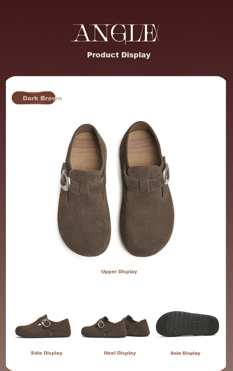 TEENMIX Women's Birkenstock Style Flat British Retro Casual Versatile Single Shoes 9
