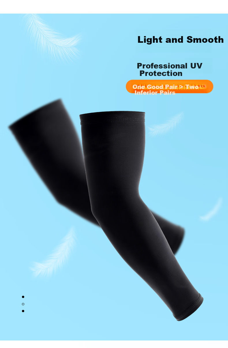 Nanjiren Ice Silk Arm Sleeves for Men, Plus Size Sun Protection UV-Resistant Oversized Sleeve Covers, Black XXXL 2