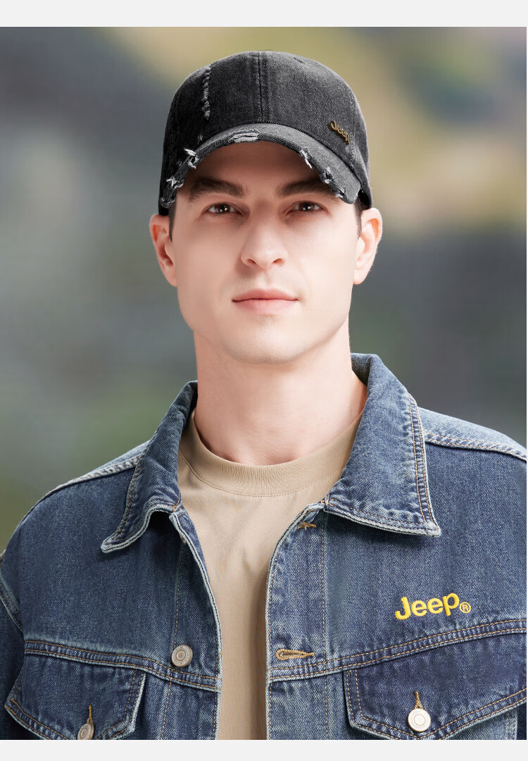 JEEP Baseball Cap for Men, All-Season Outdoor Trendy Retro Sun Protection Hat for Men And Women, Light Blue 7