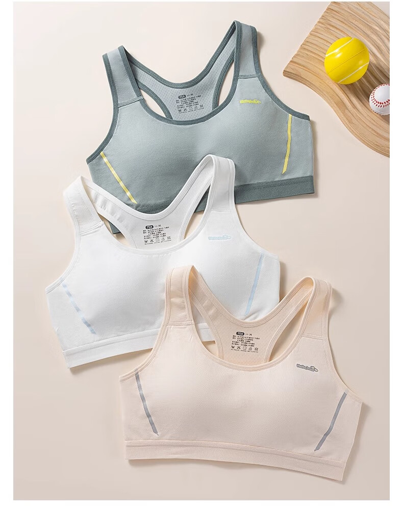 MiiOW Girls' Sports Bra for Middle And High School Students, Teenage Development Stage Two And Three Sports Bra with Anti-Shock Desig 15