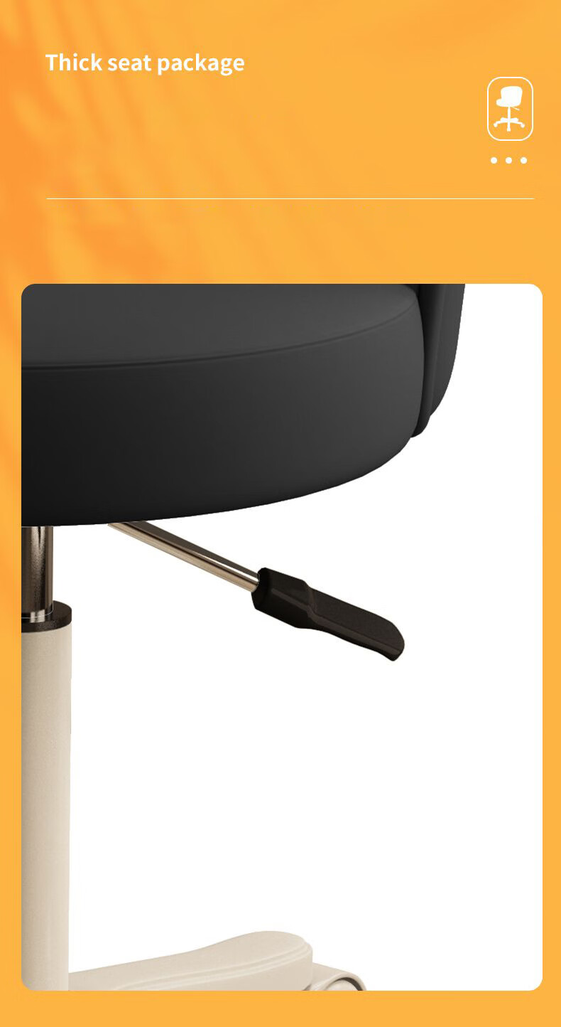 Huanaxin Stool, Bar Chair for Home Use, Adjustable Height Beauty Salon Chair, Nail Art Chair, High Stool with Backrest, Front Desk Rolling Stool BY661 7