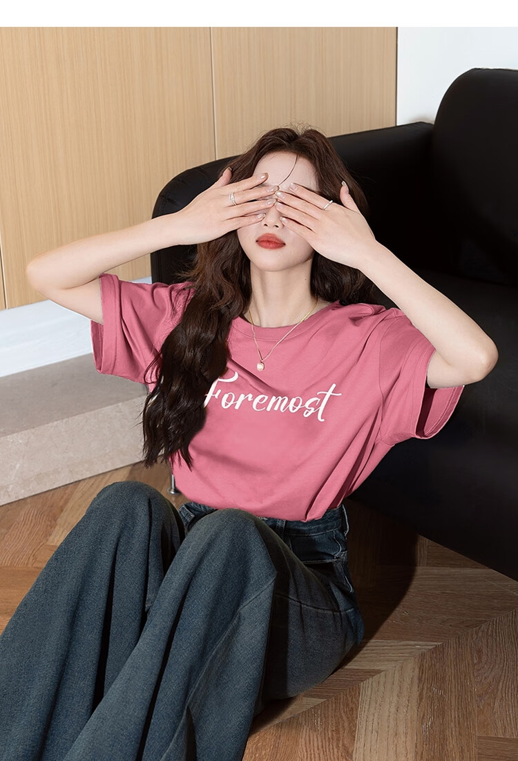 TonLion 2025 Women's Printed Crew Neck Short Sleeve T-Shirt Off-White L 15