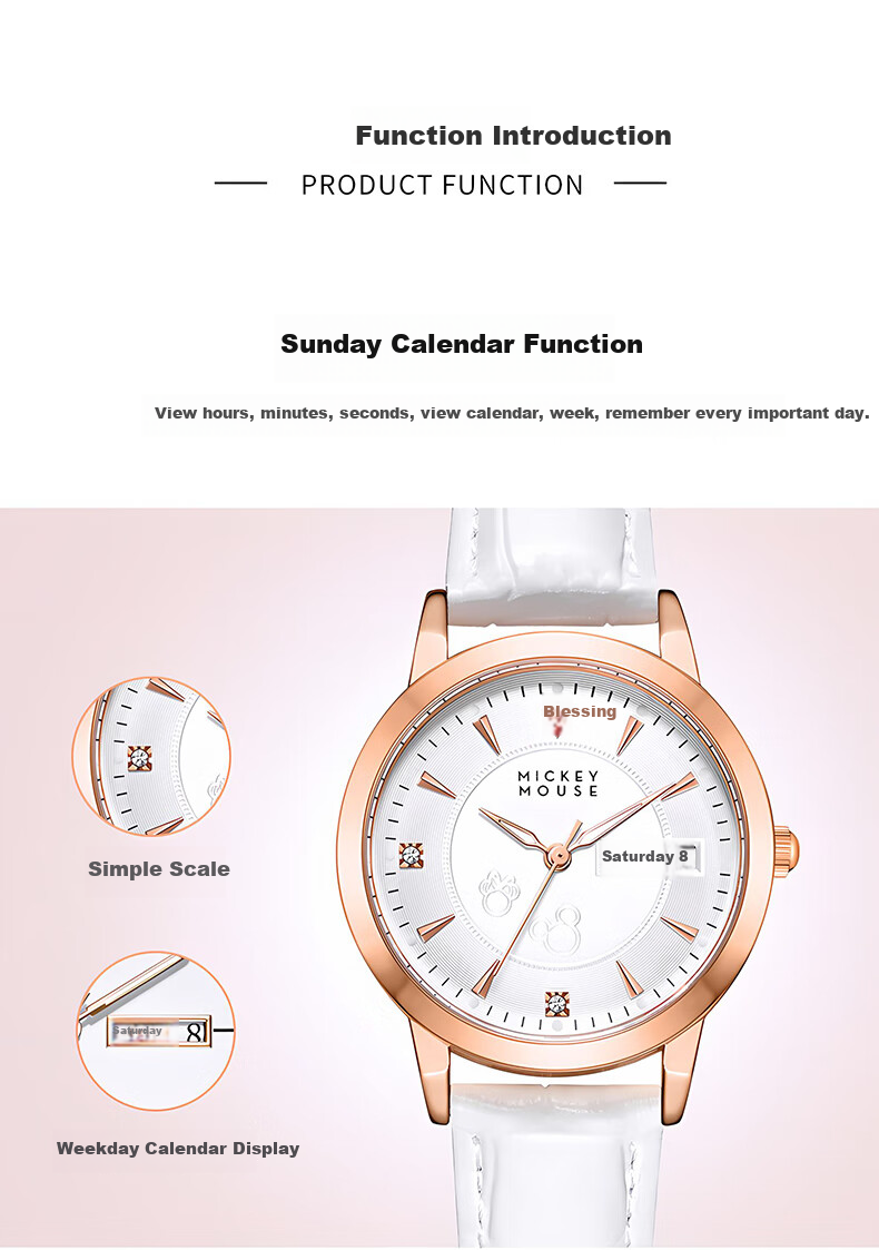 Disney Women's Watch for Students, College, High School, Middle School, And Junior High School Girls, Luxury Niche Wristwatch for Birthdays And Back to School 10