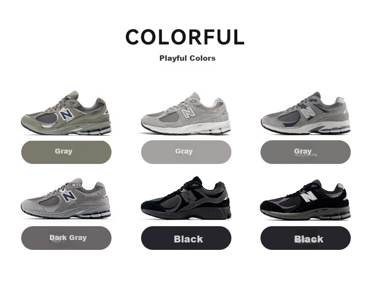 NEW BALANCE Summer Sports Shoes for Men And Women, Versatile Breathable Low-Top Retro Casual Shoes 2002R Series ML2002RC 36 1