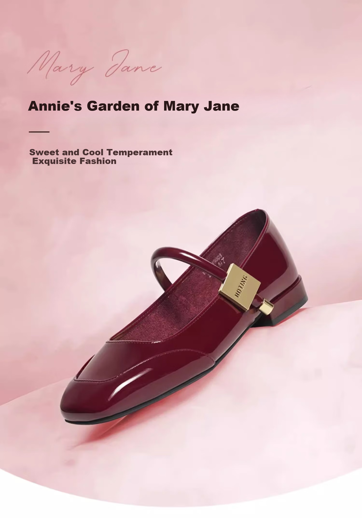 RED DRAGONFLY Mary Jane Women's Shoes Spring And Autumn French-Style Red Wedding Shoes Beautiful Retro Flat Leather Shoes WTB24600 Red 40 1