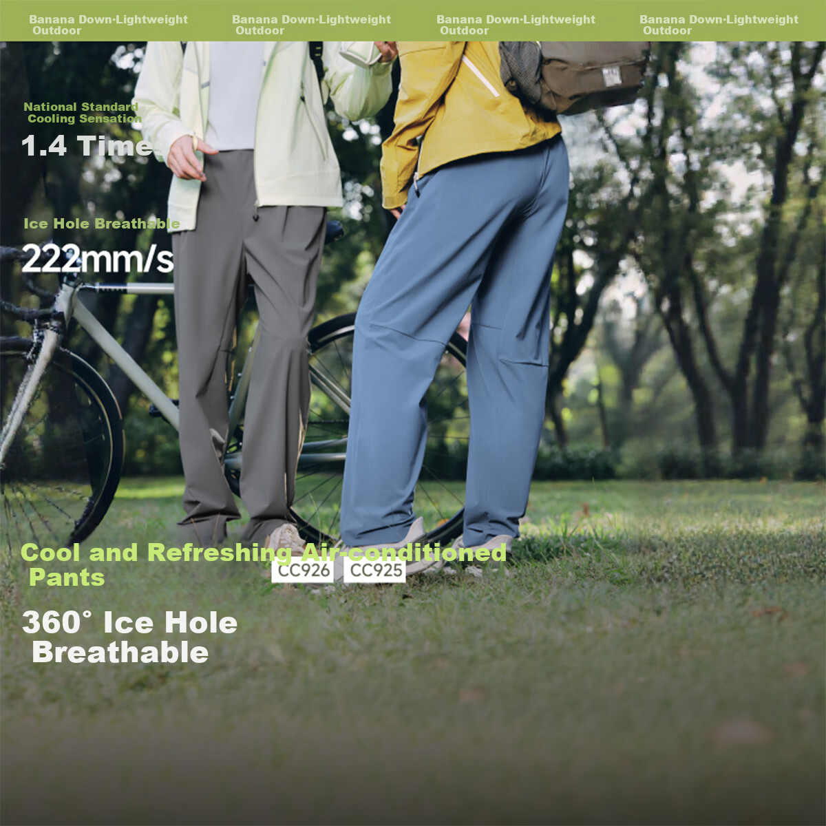 Beneunder Men's Pants, Sports Casual Trousers, Summer Cool-Feeling Straight-Leg Pants, High-Elasticity Breathable CC926