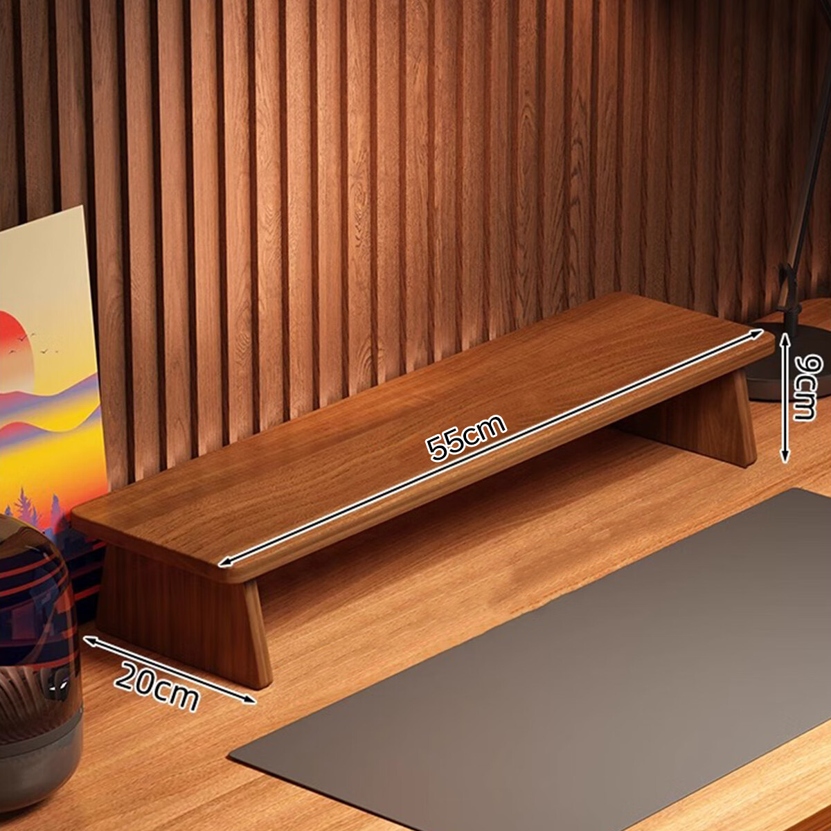 XIAOJIANGCAI Computer Riser Gaming Desktop Organizer Monitor Stand Office Storage Single Layer 55*20*9cm