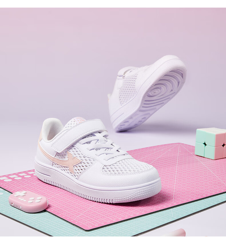 XTEP Kids Unisex Casual Velcro Sneakers New White Size 39 6