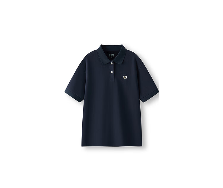 Semir POLO Shirt for Women, Summer, Letter Embroidery, Loose Fit, Drop Shoulder, Textured Casual Trendy Pullover 101325115004 3