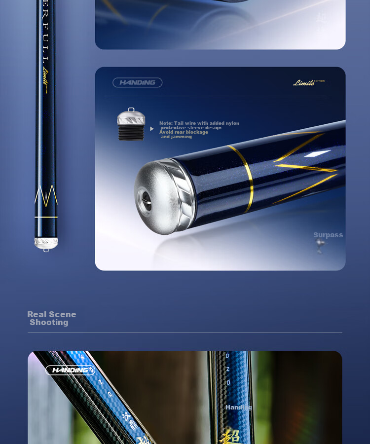 Handing Chao Beyond Lightweight Big Fish Rod, Fishing Pole, Hand Rod, Ultra-Light Platform Fishing Rod, Giant Fish Hand Pole, Carbon Fiber, 6.3m 16