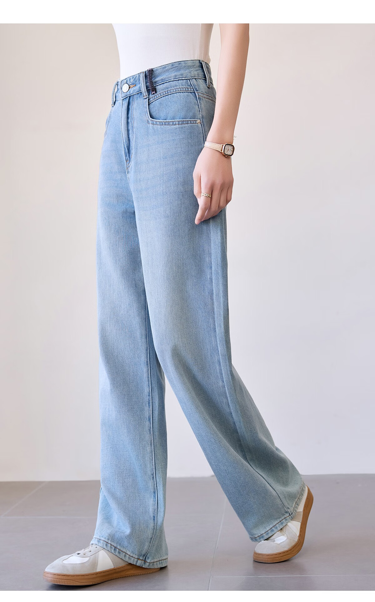 Chushen Spring Autumn Women's Classic Vintage High Waist Straight Loose Slim Casual Denim Jeans S51N057 20