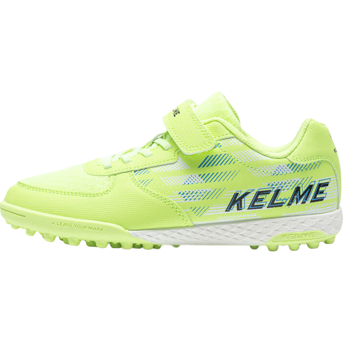KELME Children's Soccer Shoes, TF Turf Studs, Velcro Strapless Design, Non-Slip And Wear-Resistant, Fruit Green, Size 33