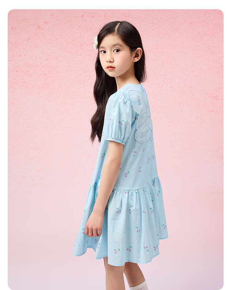 BALABALA Children's Clothing, Girls' Dress, Summer 2025 Collection, Big Girls' Dress, Sweet Puff Sleeves, Fashionable, 208225111014 13