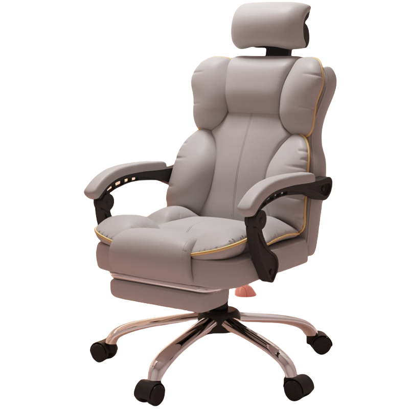 Qianxihuafu Computer Chair, Gaming Chair for Women, Comfortable Ergonomic Chair for Bedroom Home Use, Office Chair with Backrest, Pure Gray