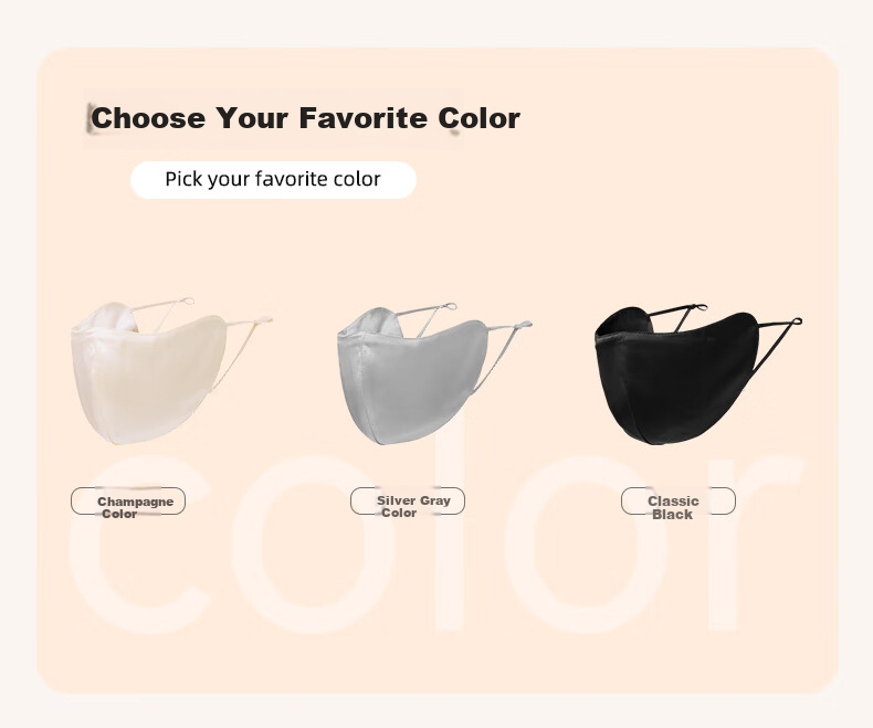 MOERCIAN 100% Silk Face Mask for Women, Sun Protection Mask, Mulberry Silk, 3D Shaped, Outdoor UV Protection Face Mask 14